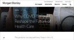 Screenshot of a Morgan Stanley article about COVID-19 & healthcare