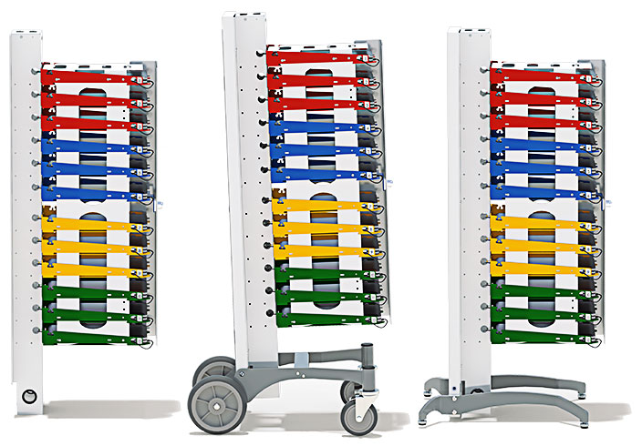 Image shows three PowerGistics Core charging Towers