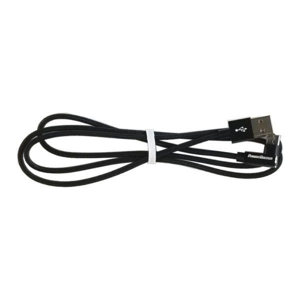 Image shows black PowerGistics USB-A to USB-C cable